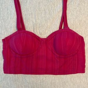 Women's Pink Striped Bustier Top
